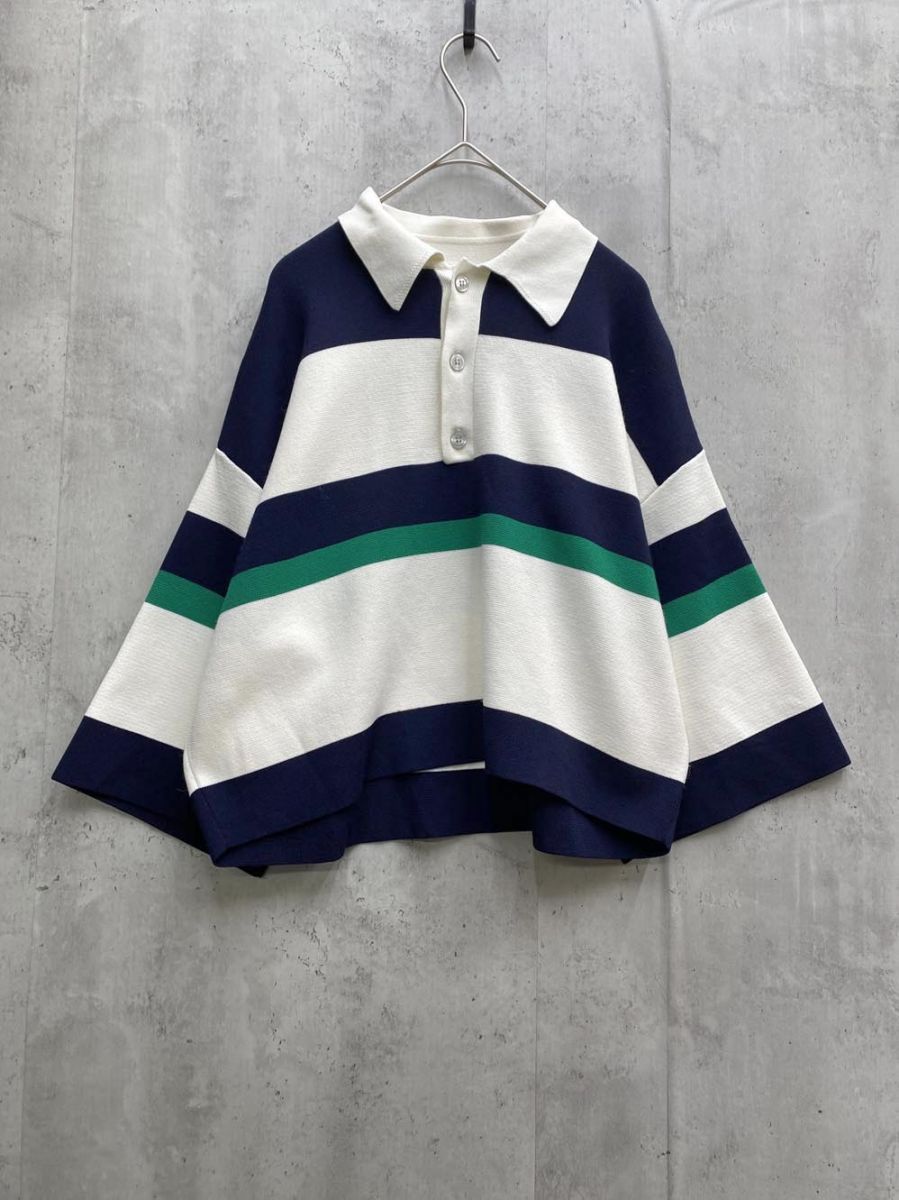 BEAUTY&YOUTH別注 NOUNLES ミニラガー ニットシャツ NOUNLESS ナウンレス ミニラガー ニット シャツ size1/グリーン