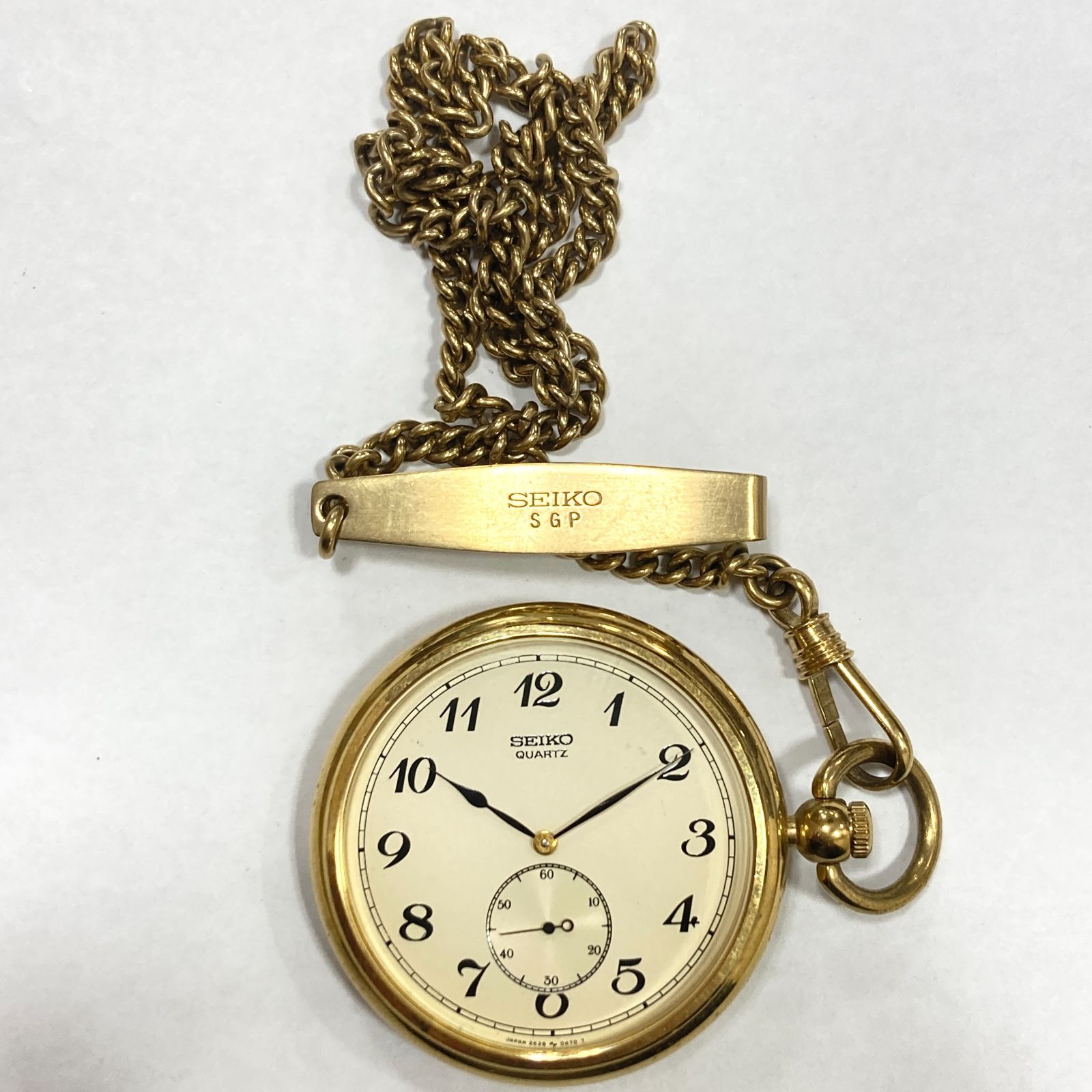 使用済み セイコー SEIKO 2628-0120 懐中時計 クオーツ クォーツ - ゴールド