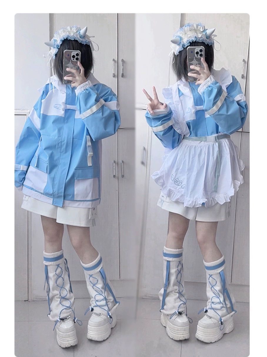 スポーティー ユニセックス サイバー 天使界隈 サブカル 服 オーバー