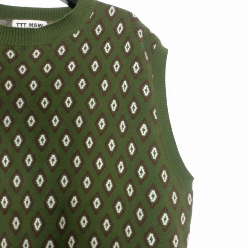 TTT_MSW ティーモダンストリートウェア 23SS Diamond knit polo vest
