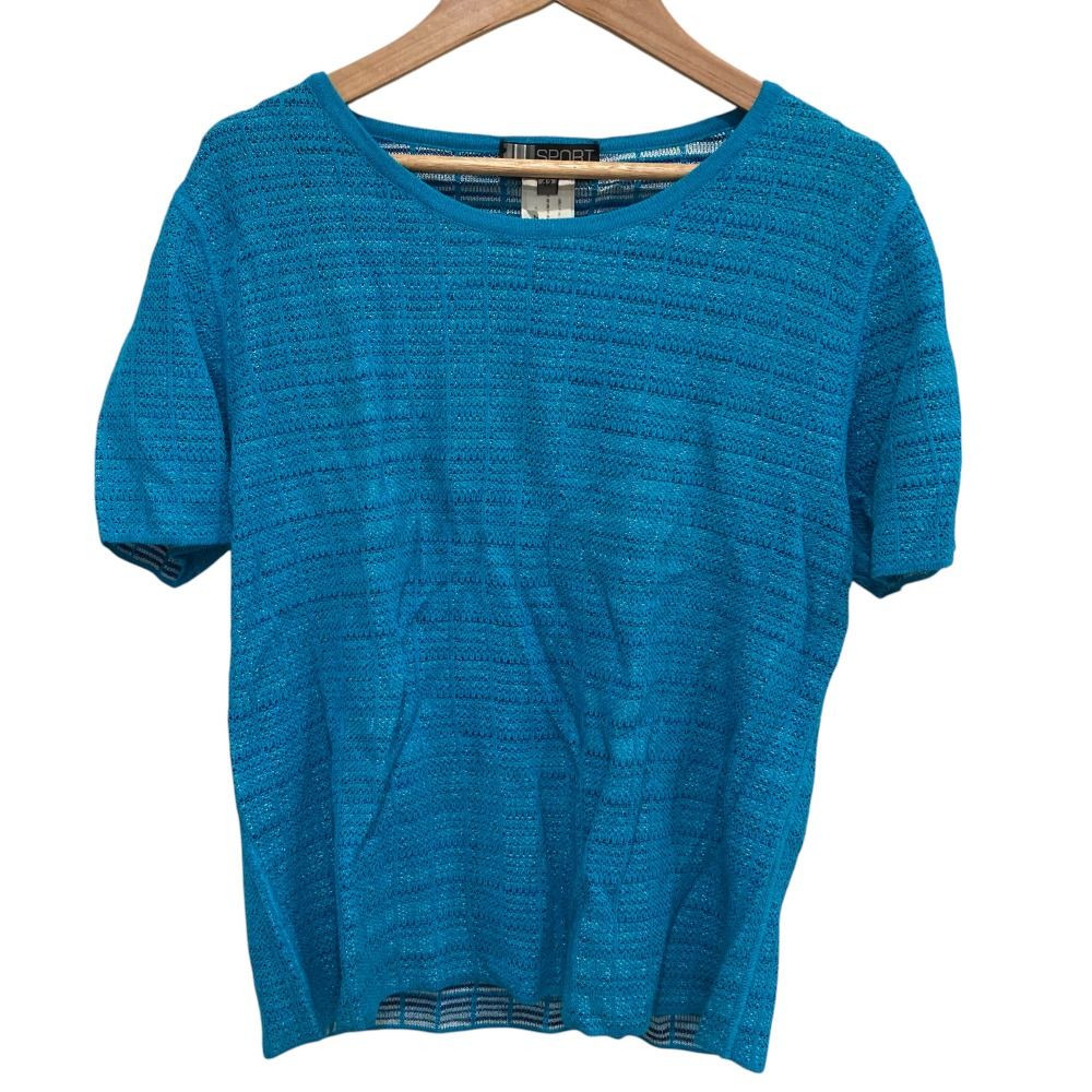 美品 Vintage MISSONI ミッソーニ 総柄 ニット Tシャツ カットソー 半袖 プルオーバー トップス 42 M ピンク レディース 【中古】 美品 Vintage MISSONI ミッソーニ 総柄 ニット Tシャツ