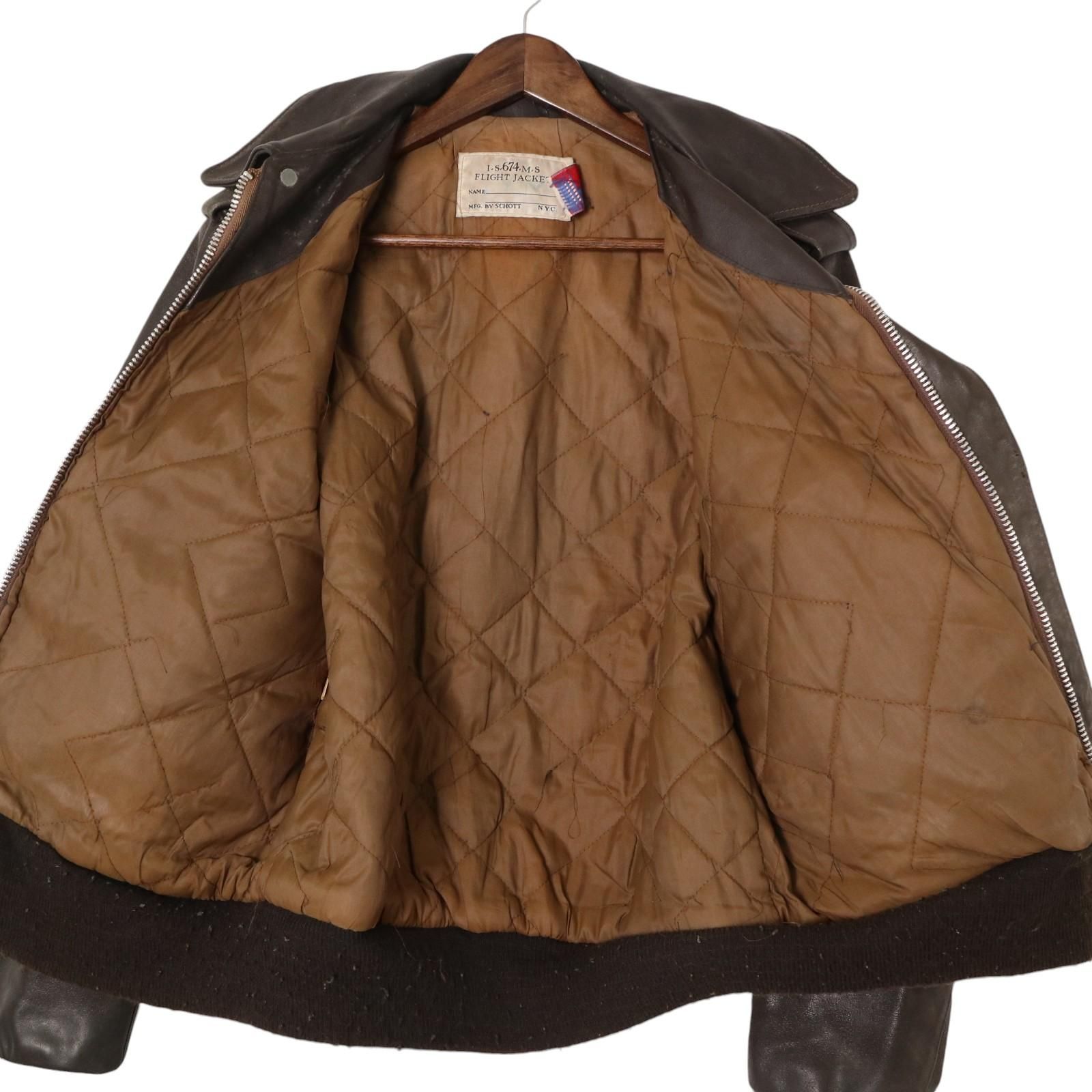 80年代 USA製 Schott ショット A-2 レザーフライトジャケット