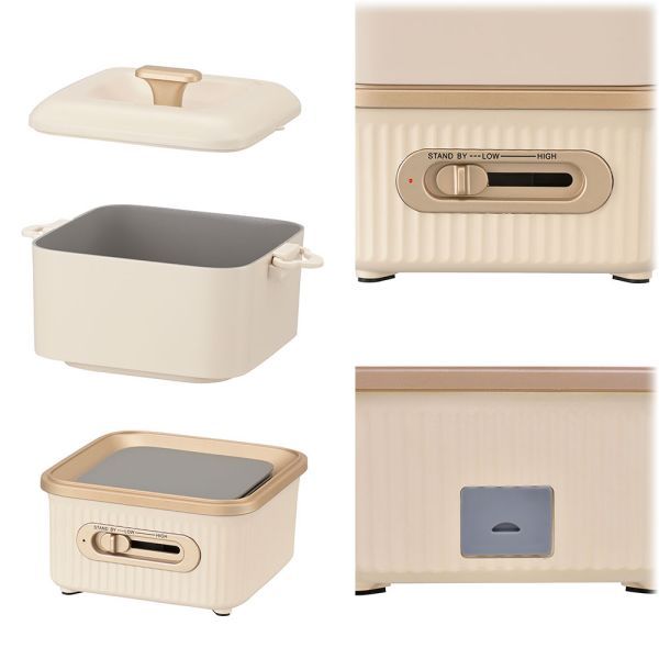 ヌードルクッカー なべと本体は分離式|0.8リットル|550W|質量1.3kg|ホワイト COK-NB80W WWW_KANDAIZUMI_COM