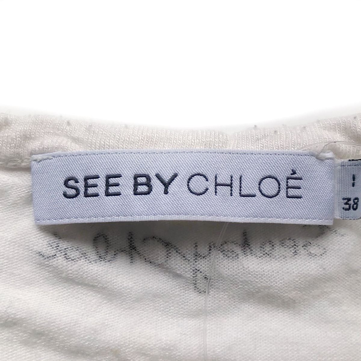 SEE BY CHLOE(シーバイクロエ) 半袖Tシャツ レディース - 白×ライトブラウン ポケット付き - メルカリ