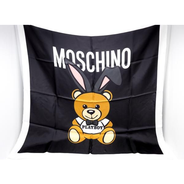 MOSCHINO モスキーノ シルク クマ プレイボーイコラボ スカーフ