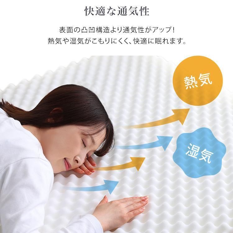 極厚10cm ダブル 高反発マットレス 140×195 洗えるカバー 滑り止め付