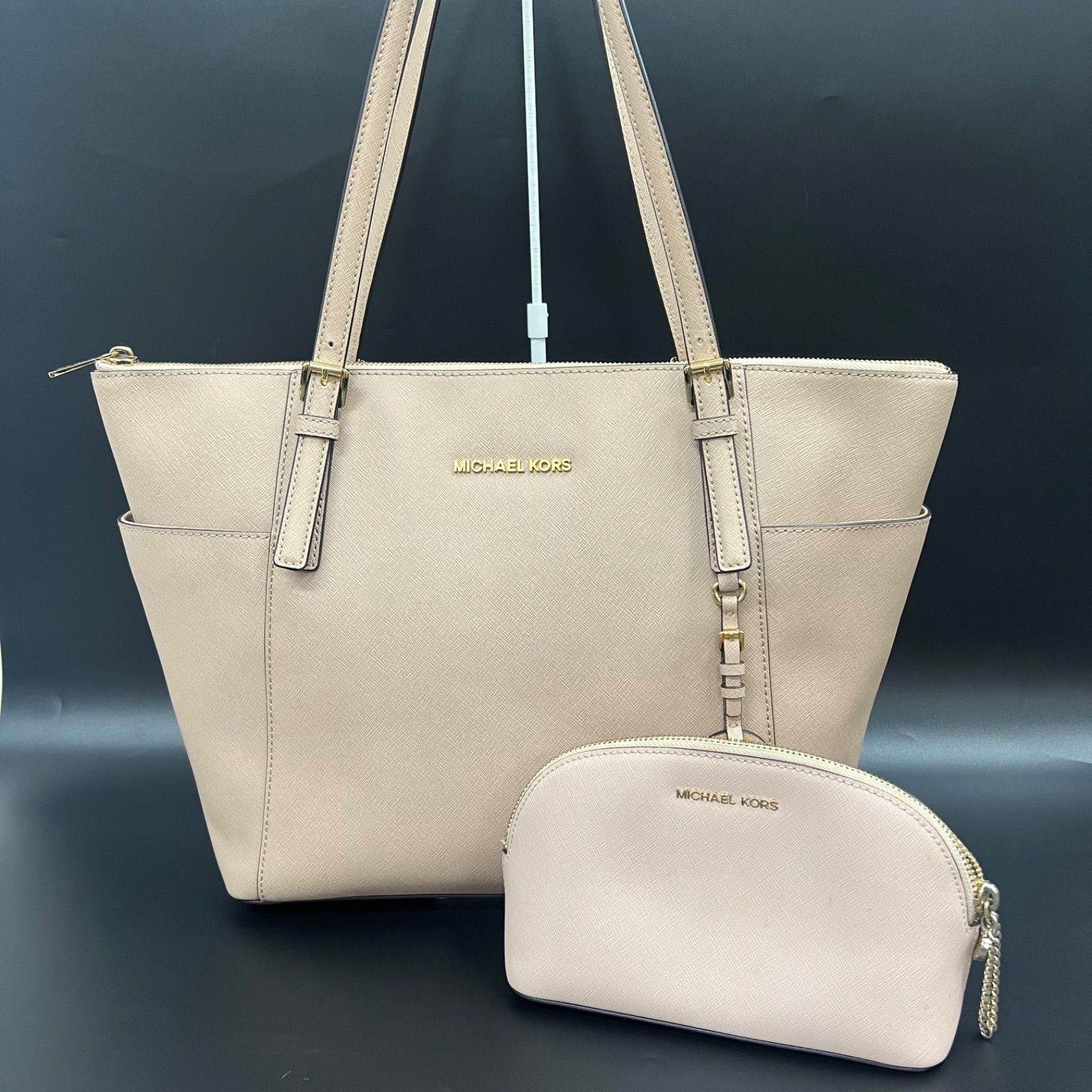 MICHEAL KORS マイケルコース トートバッグ ポーチ付き ピンクベージュ