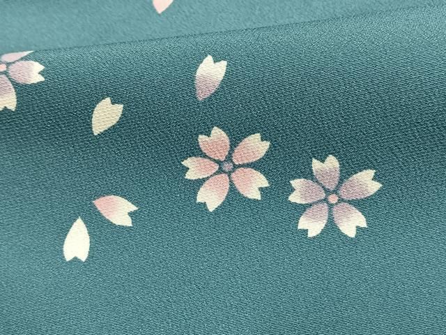 平和屋着物▽上質な小紋　単衣　市松舞桜文　正絹　逸品　DAAT9932az 平和屋着物▽上質な小紋 単衣 市松舞桜文 正絹 逸品 DAAT9932az