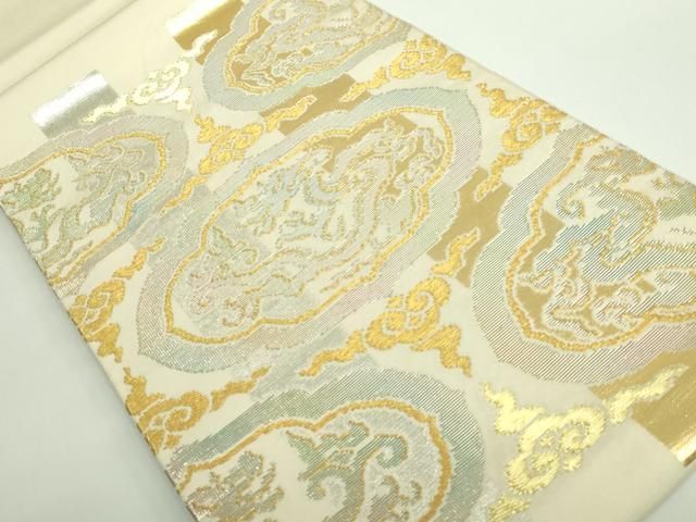 袋帯　龍 Amazon.co.jp: 未仕立 豪華作品 太箔金駒刺繍入り西陣織袋帯 昇