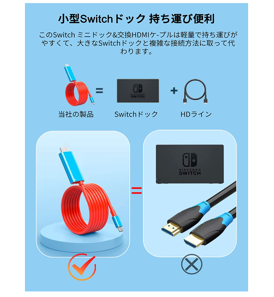 大人気❗️Switch ドック テレビ接続出力 4K1080P解像度 - その他