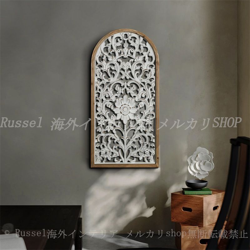 ウォール アート 花 葉 ヴィンテージ調 アーチ形 おしゃれ かわいい 壁掛け インテリア 北欧 カントリー ヨーロッパ レトロ調 アンティーク調 白 ホワイト