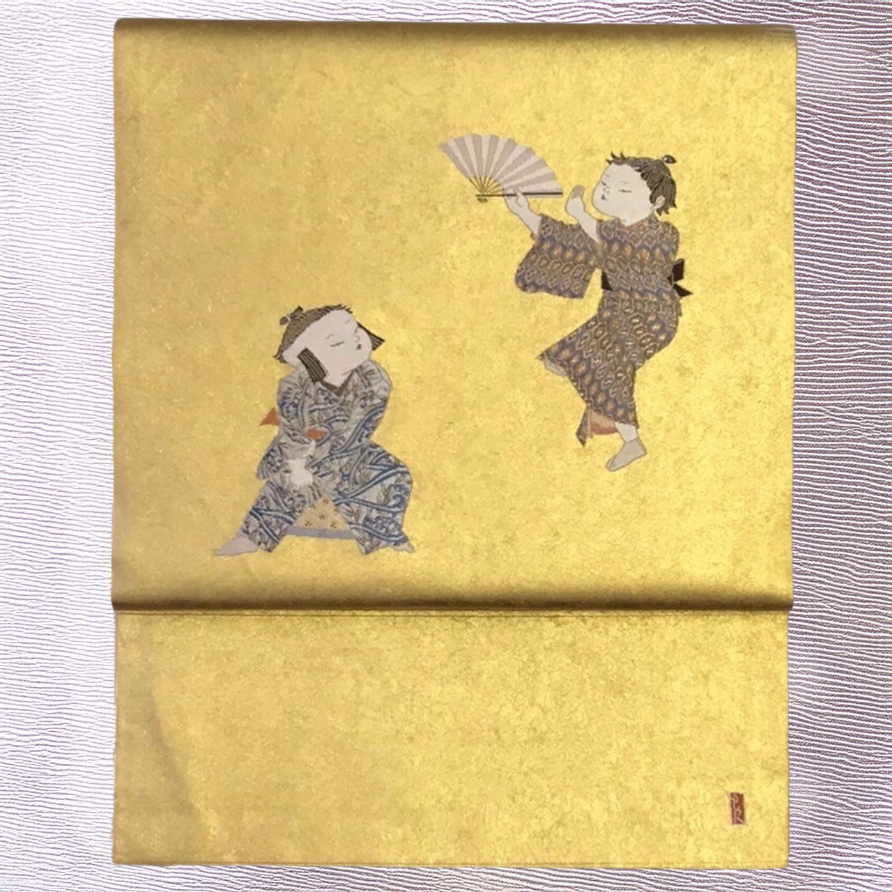 専用帯1605 ●加賀友禅の巨匠 初代 由水十久 高級 正絹 落款 袋帯 専用帯1605 ○加賀友禅の巨匠 初代 由水十久 高級 正絹 落款