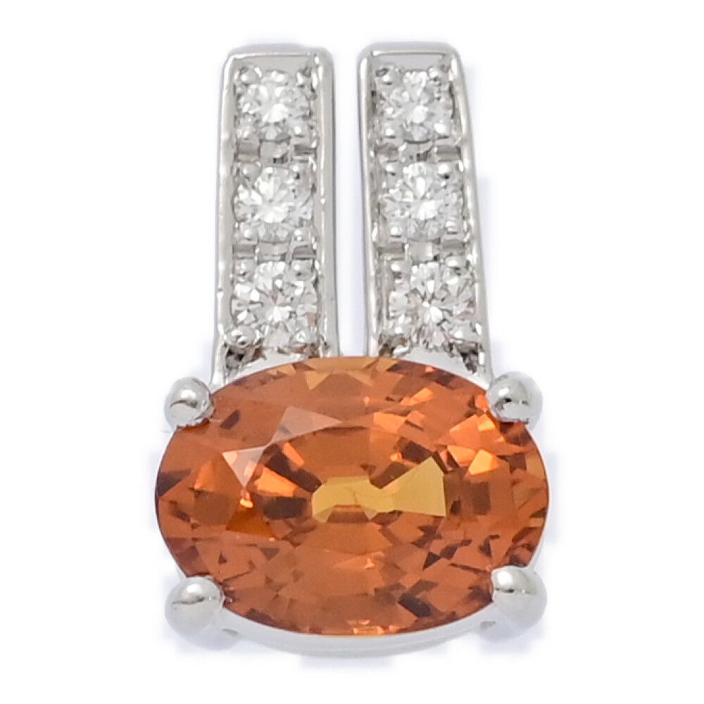 FD 0.04ct|TASAKI PEARL タサキ･田崎真珠|スペサルティンガーネット･ガーネット･ダイヤモンドペンダントトップ|Pt900-2.0g ♀ N レディース 589038