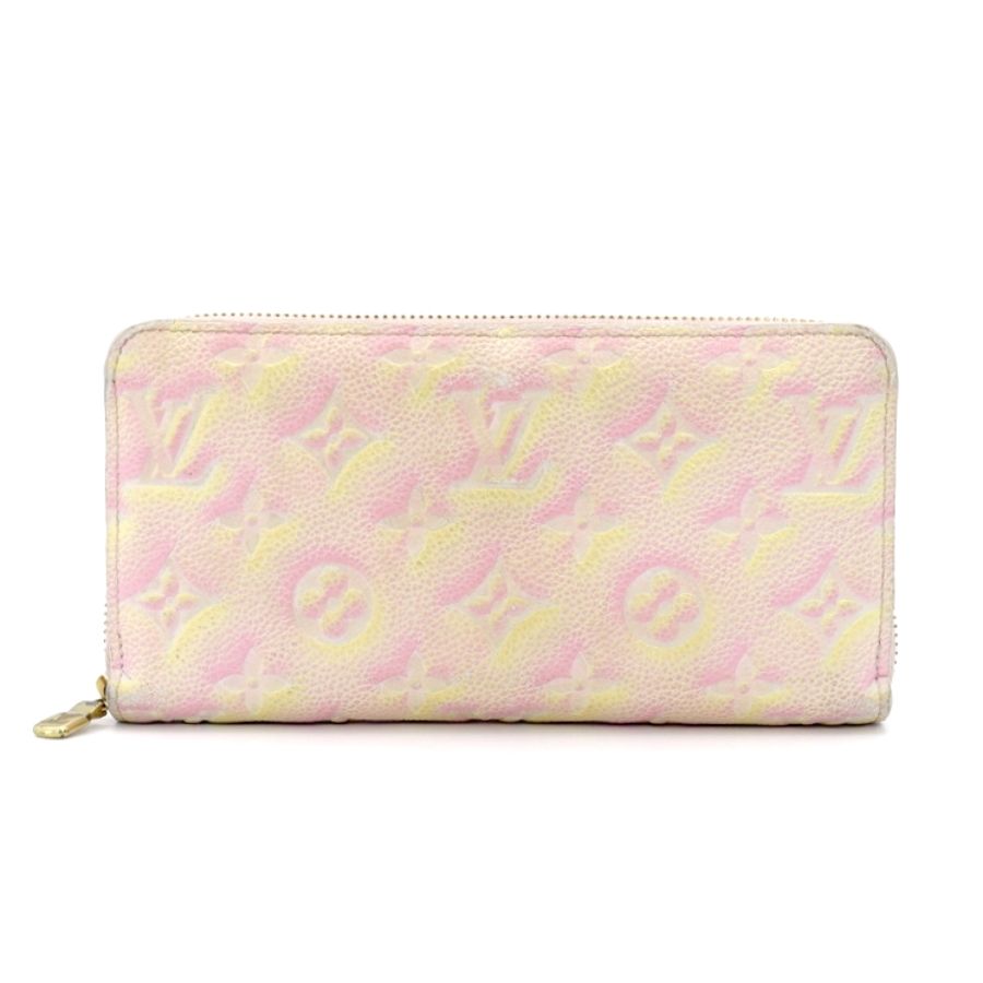 ルイヴィトン LOUIS VUITTON アンプラント ジッピーウォレット 長財布 ピンク 財布 レザー き 7-2-638