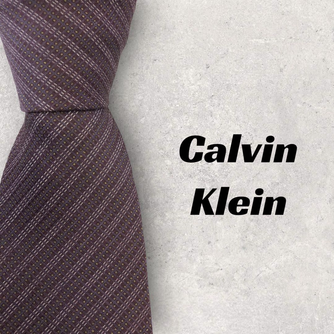 4978】美品！Calvin Klein ネクタイ ワインレッド系 - メルカリShops