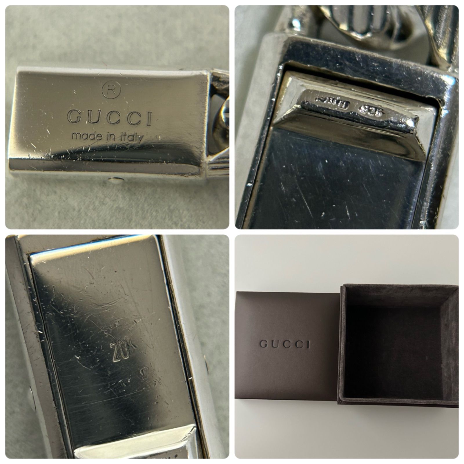 グッチ ブレスレット 喜平 ストライプ 重厚 シルバー925 GUCCI #20