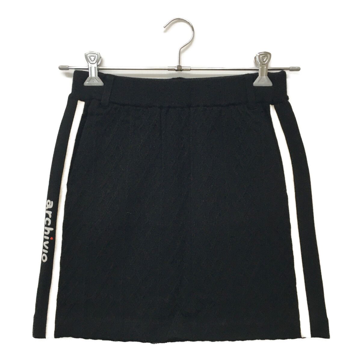 レディース アルチビオ archivio スカート 38(M) 黒 ブラック ケーブル
