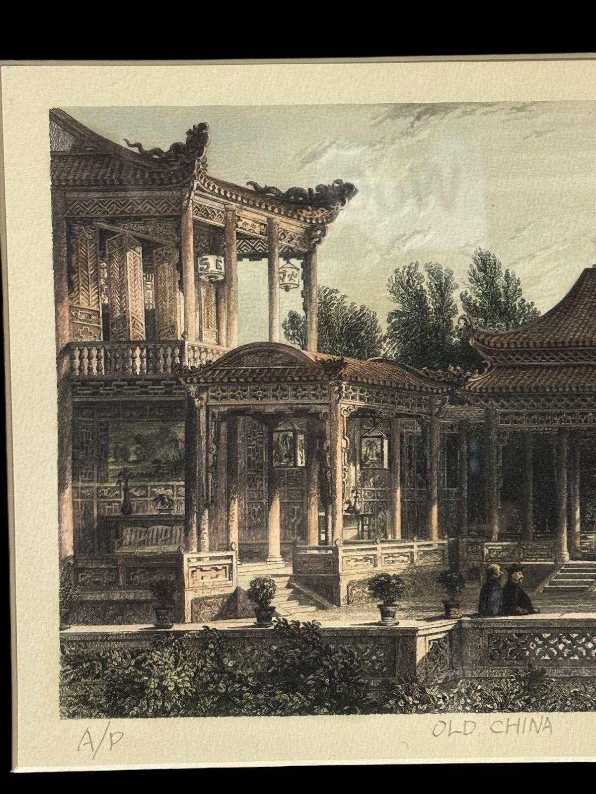 OLD CHINA 1843 希少な絵画 版画 古美術 中国美術 歴史 額