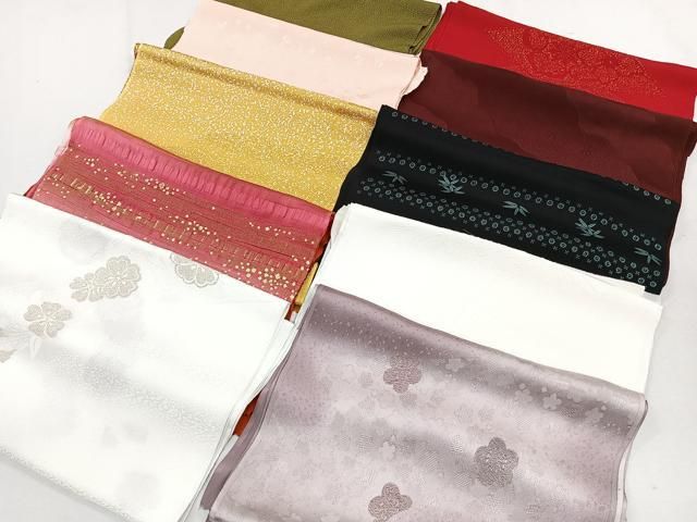 平和屋着物★和装小物　上質な帯揚げ10枚セット　梅　箔散らし　色無地　金彩　逸品　CAAL0419xi 平和屋着物☆和装小物 上質な帯揚げ10枚セット 梅 箔散らし 色無地