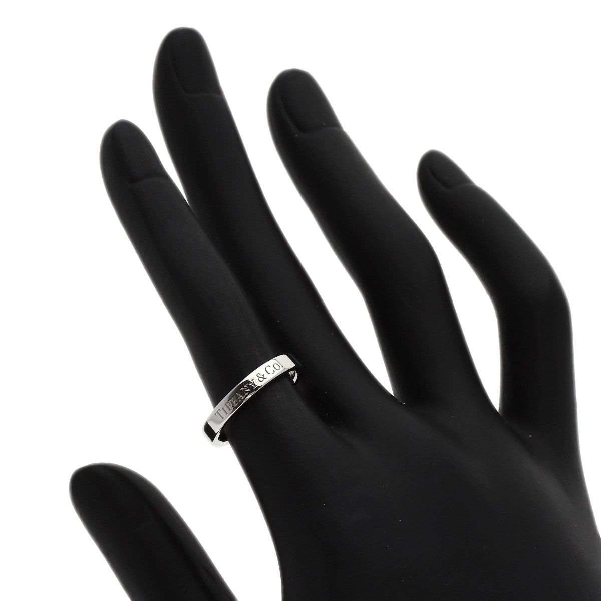 美品 ティファニー 13号 pt950 フラット バンドリング 指輪 リング TIFFANY&Co. ティファニー フラットバンド リング・指輪 PT950