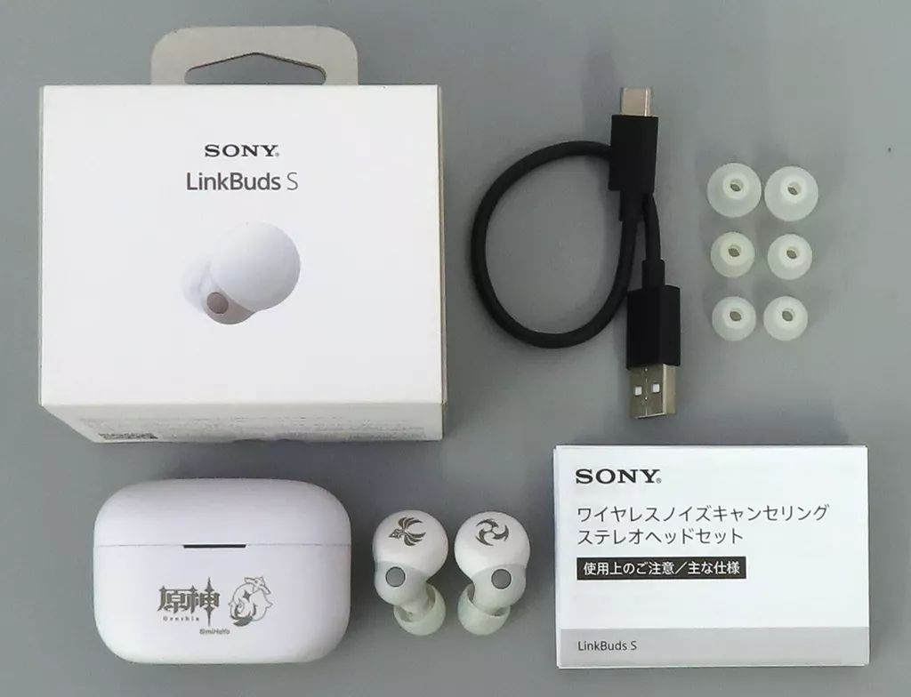 ヘッドフォン 元素マーク 右 風元素 左 雷元素 ワイヤレスノイズキャンセリングステレオヘッドセット 原神 コラボレーションモデル WF-LS900N GI ホワイト 原神×Sony 受注生産