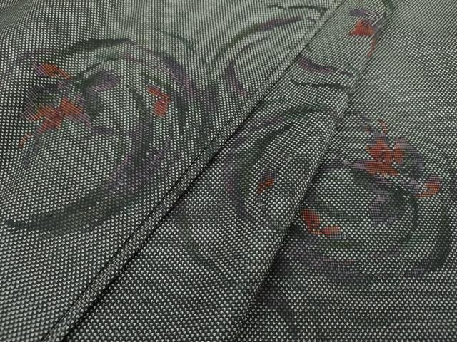 平和屋着物●本場大島紬 9マルキ 草花丸文 正絹 DAAS3260ps