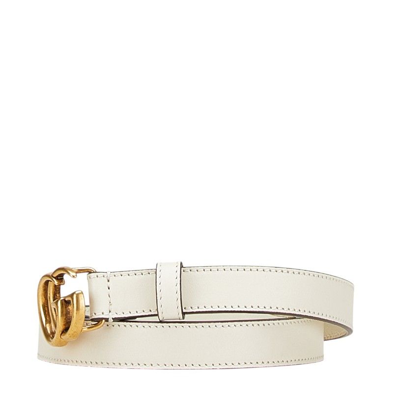 【正規品】GUCCI マーモント ベルト グッチ GGマーモント ベルト 65/26 409417 ホワイト レザー