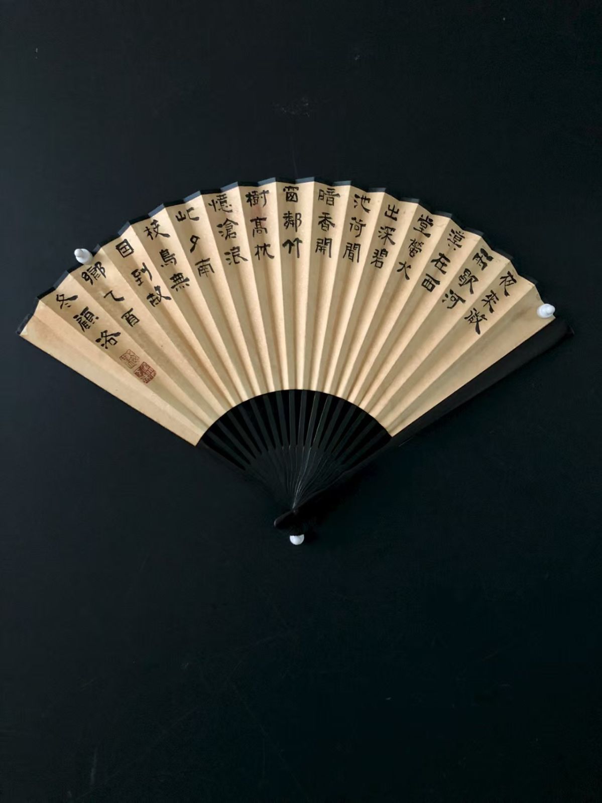 扇面の純手描き作品.観賞品.文房置物.中国骨董25090713