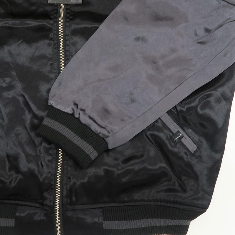 絡繰魂 URUSHI 漆黒 龍 三日月 刺しゅう リバーシブル スカジャン M L