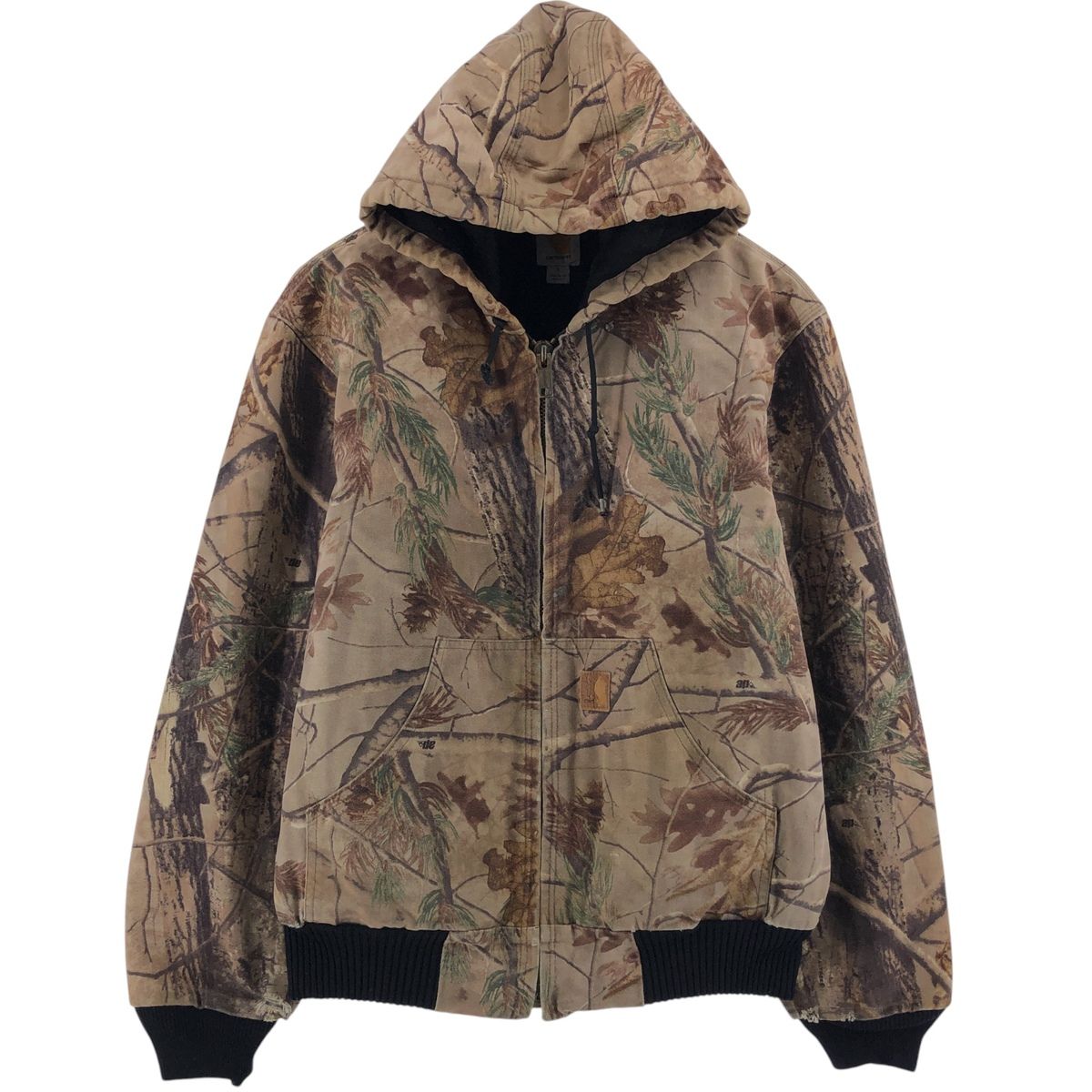古着 カーハート Carhartt アクティブジャケット 迷彩柄 リアルツリーカモ ダックフルジップパーカー メンズS相当|eaa536830