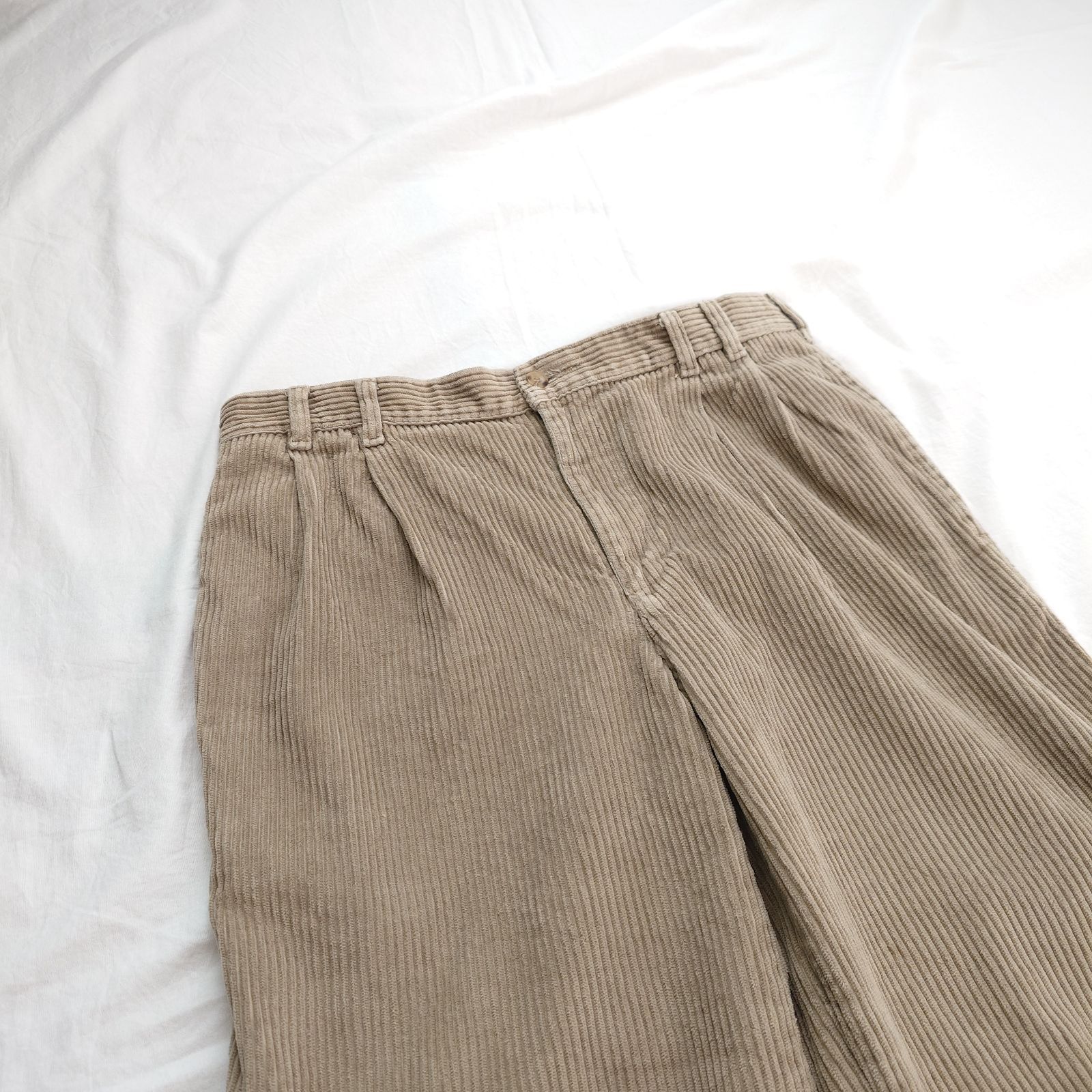 【90s】WOOLRICH ウールリッチ コーデュロイパンツ ツータック 太畝 ベージュ