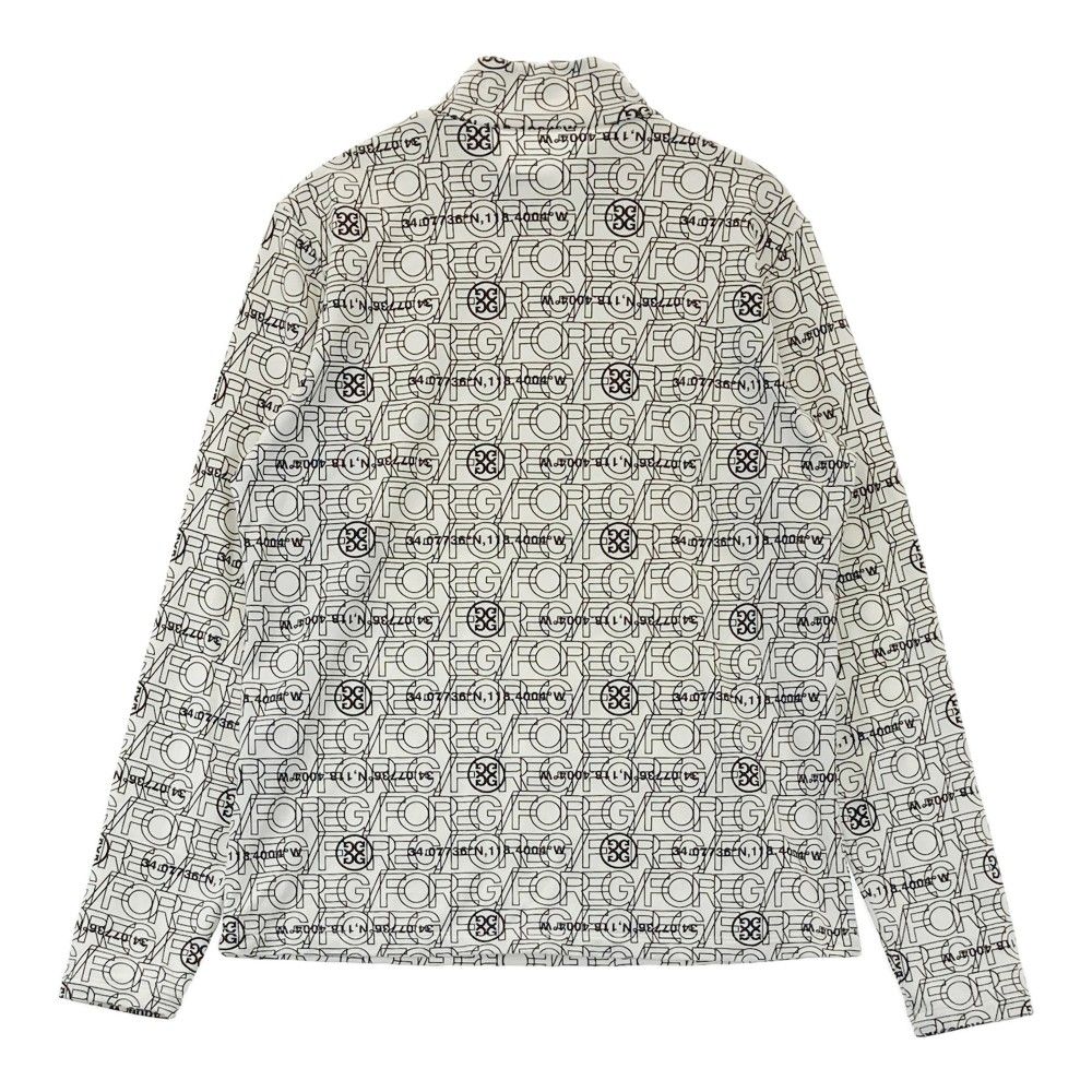 G/FORE ホワイト ハイネック長袖シャツ サイズ：36 G/FORE ジーフォア ハイネック 長袖Tシャツ ロゴ総柄