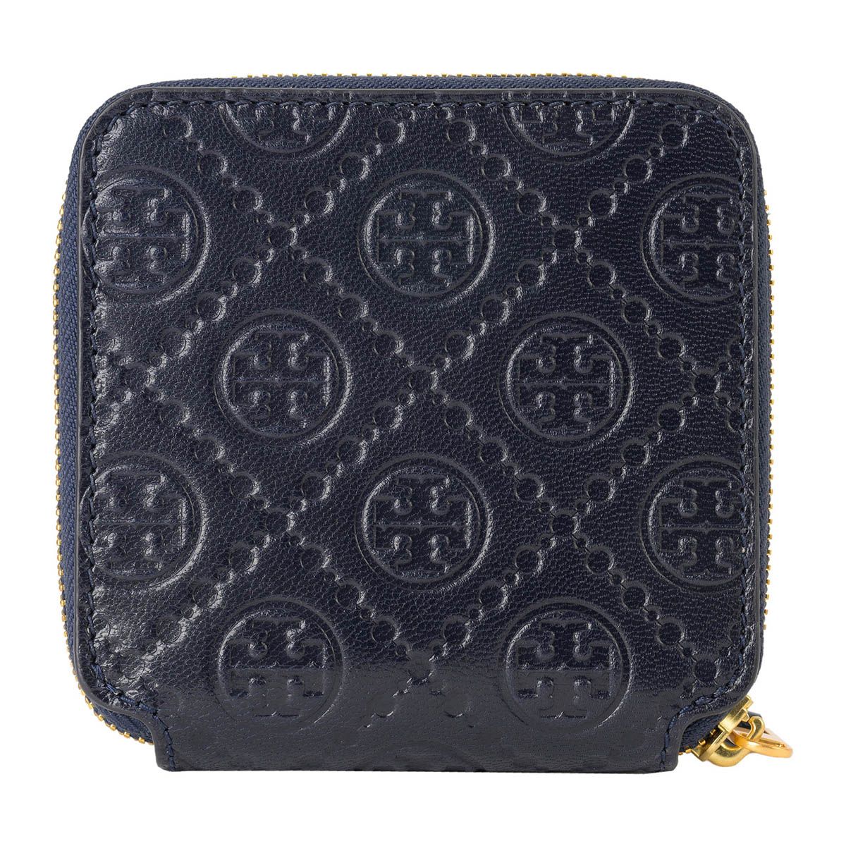 新品 トリーバーチ TORY BURCH 2つ折り財布 ティー モノグラム レザー  