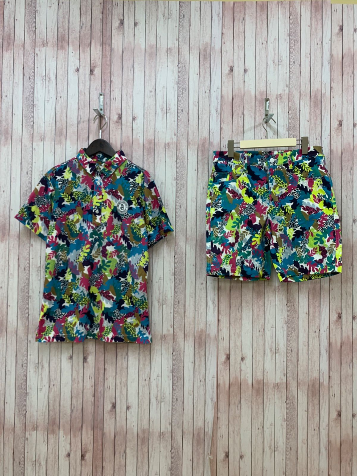 ☆美品 Jack Bunny‼ ジャックバニー ゴルフウェア セットアップ 総柄