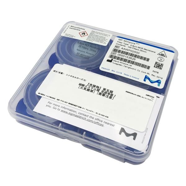 【新品・2営業日で発送】メンブレンフィルター（セルロース混合エステル） 0.8μm×φ25mm 100枚入 AAWP02500 1箱(100枚入)