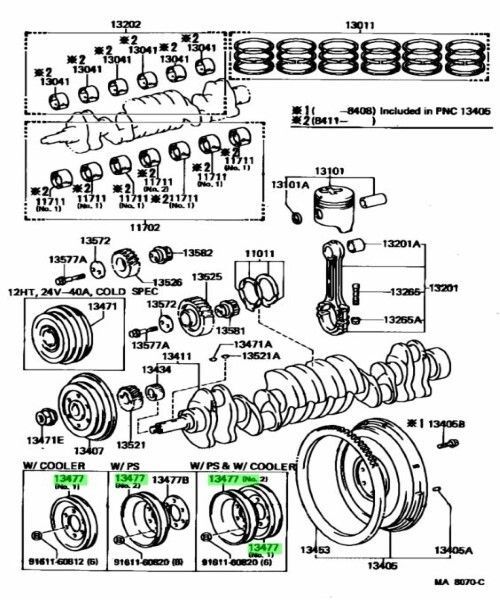 トヨタ ランドクルーザー クランクシャフト プーリ NO.2 PULLEY Crankshaft 88451-25020 TOYOTA LEXUS Genuine JDM メーカー純正品