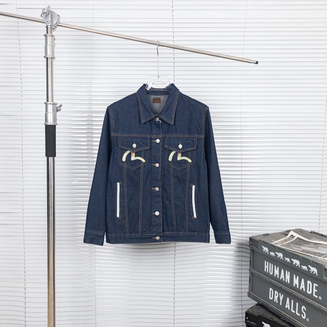 本日限定特価】EVISU メンズ デニムジャケット 双狛犬刺繍