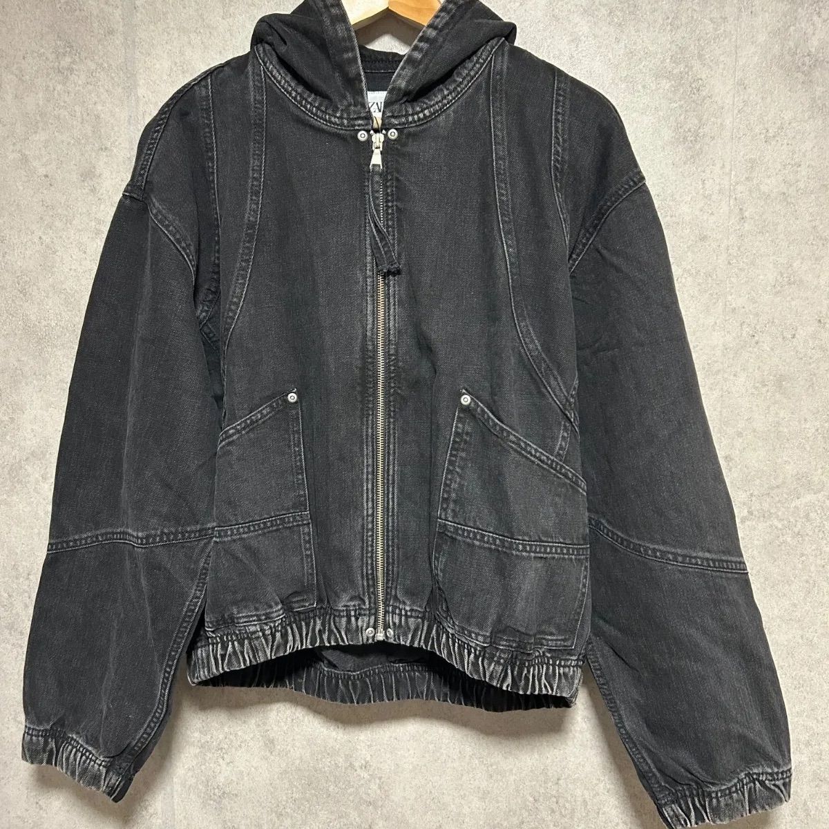  【ZARA】デニムフード付きスウェットシャツ Gジャン・デニムジャケット