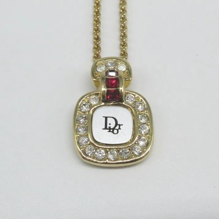 Dior ロゴサークル ピンクストーン×18Pラインストーン ゴールド