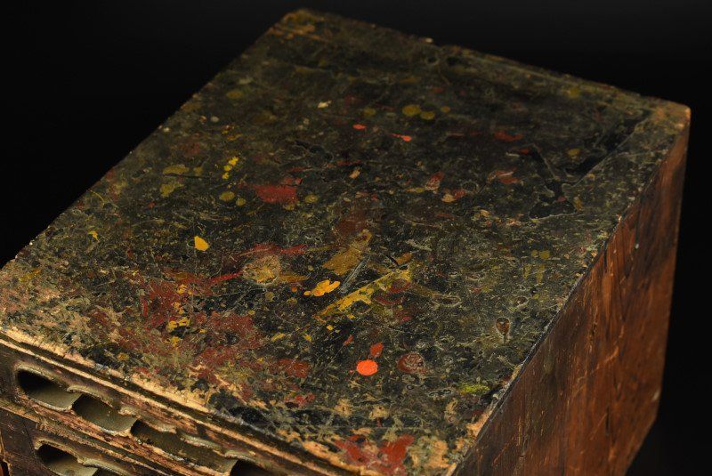 蔵A4337a 古民芸 漆職人 道具箱 仕事箱 抽斗