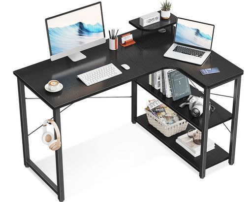 ODKゲーミングデスクL字パソコンデスク幅110デスクdesk机pcデスク棚付き