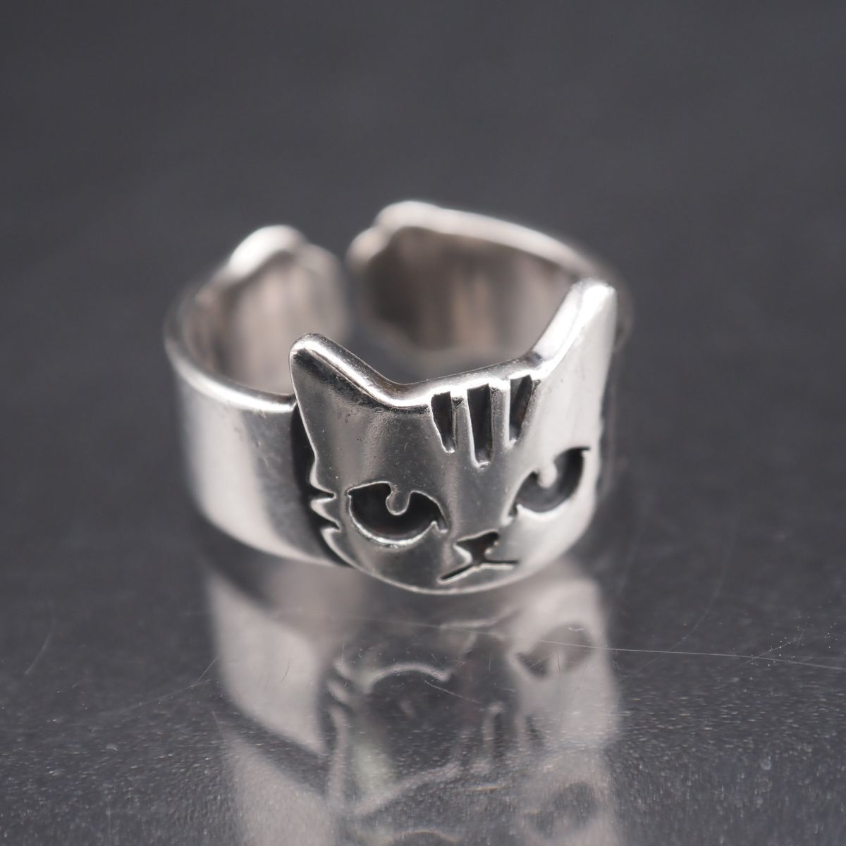 猫 シルバーアクセサリー 江口タツオ ハンドメイド オーダー リング 指輪