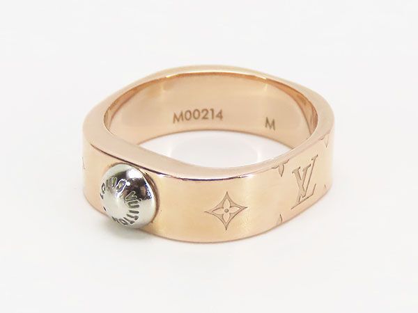 美品 ルイヴィトン バーグ ナノグラム リング 指輪 ピンクゴールド M00214