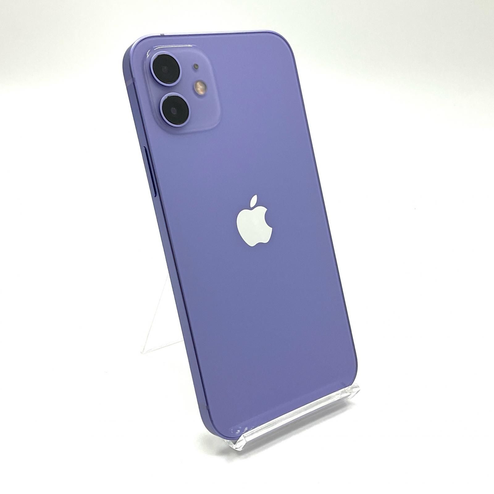 【全額返金保証】【最速発送】Apple iPhone 12 128GB パープル Softbank SIMフリー 美品 動作確認済 90% 白ロム