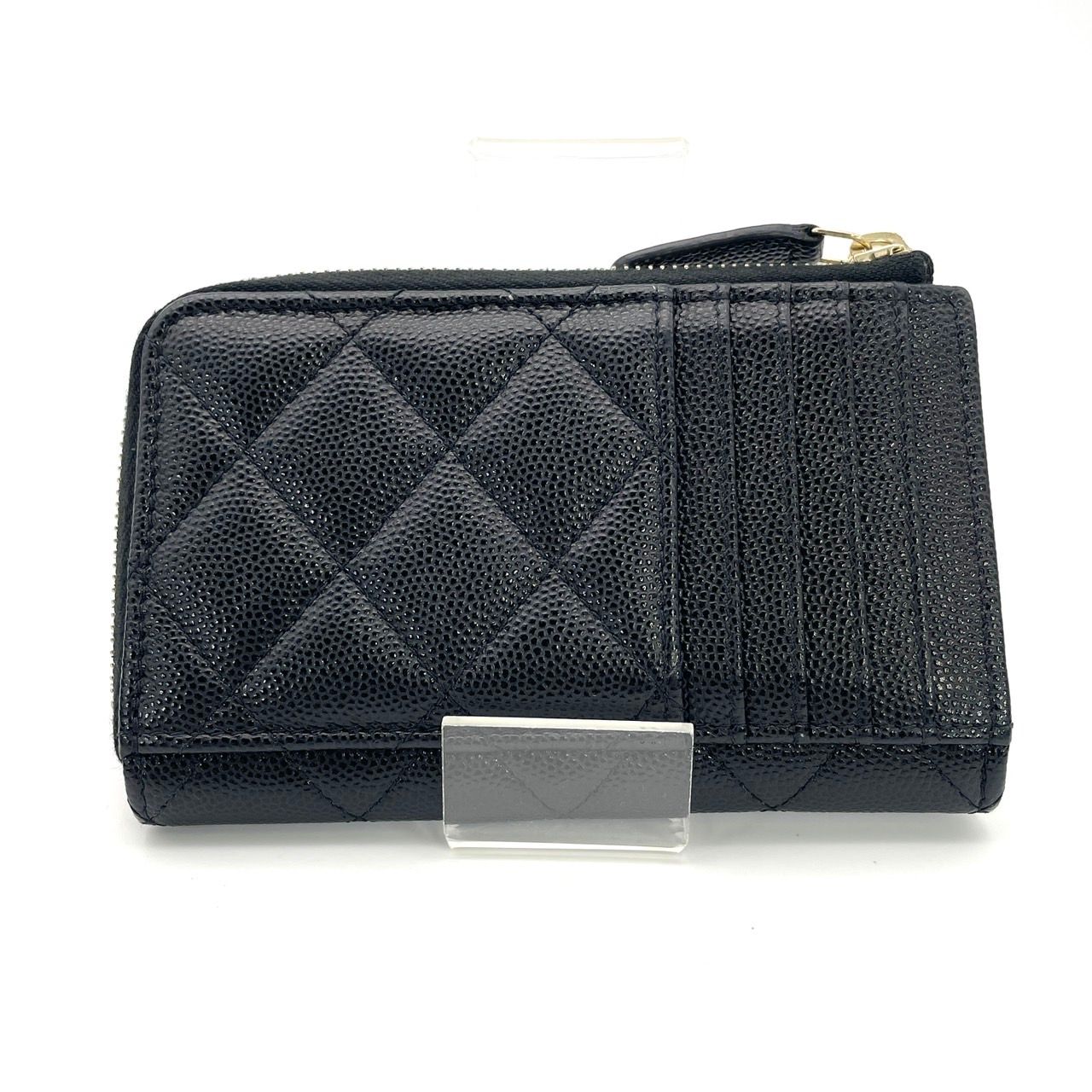 シャネル CHANEL コインケース マトラッセ 黒 ゴールド金具