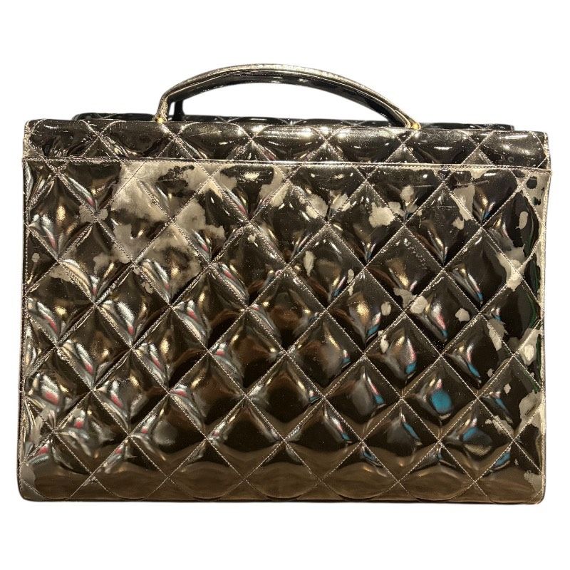 シャネル CHANEL ブリーフケース A02794 ブラック×GD金具 エナメル ユニセックス ブリーフケース