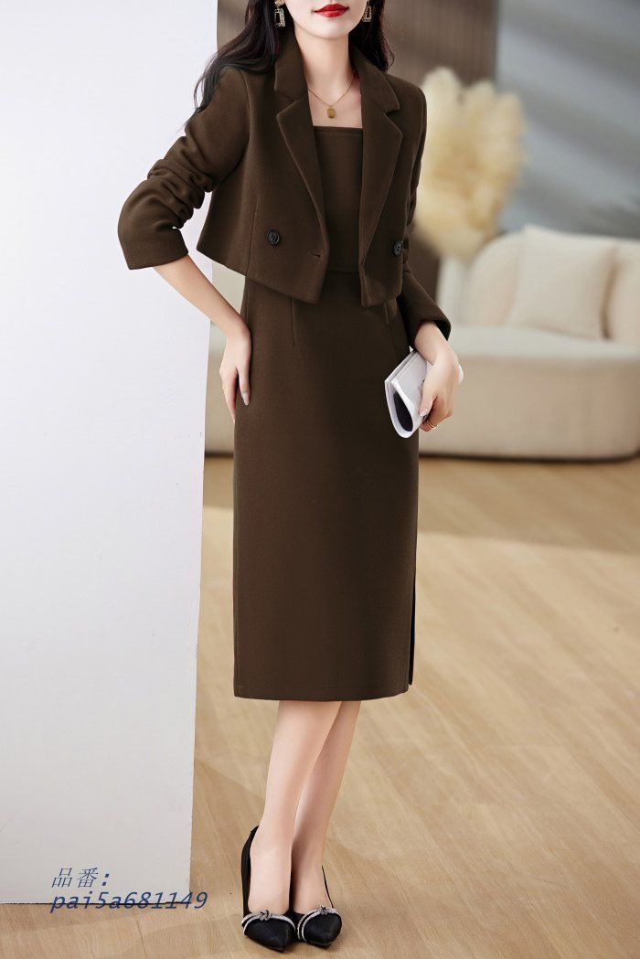 ワンピース 卒業式 セットアップ レディース 春 秋冬 スーツジャケット ロングワンピース 40代 30代 ジャンパースカート きれいめ ショートコート シャンスカ pai5a681149