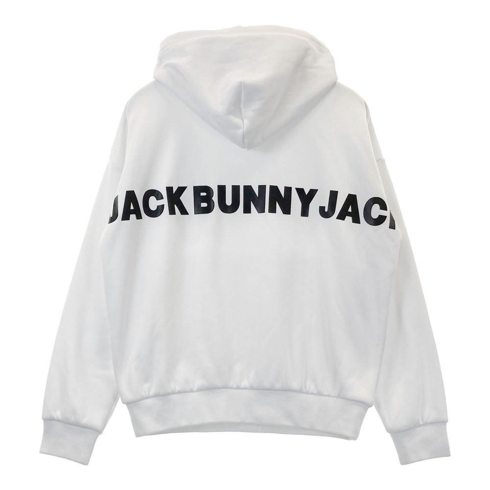 JACKBUNNY ホワイト パーカー　裏ボア　ジャックバニー サイズ：4 JACK BUNNY ジャックバニー 裏ボア ロゴプリントパーカー