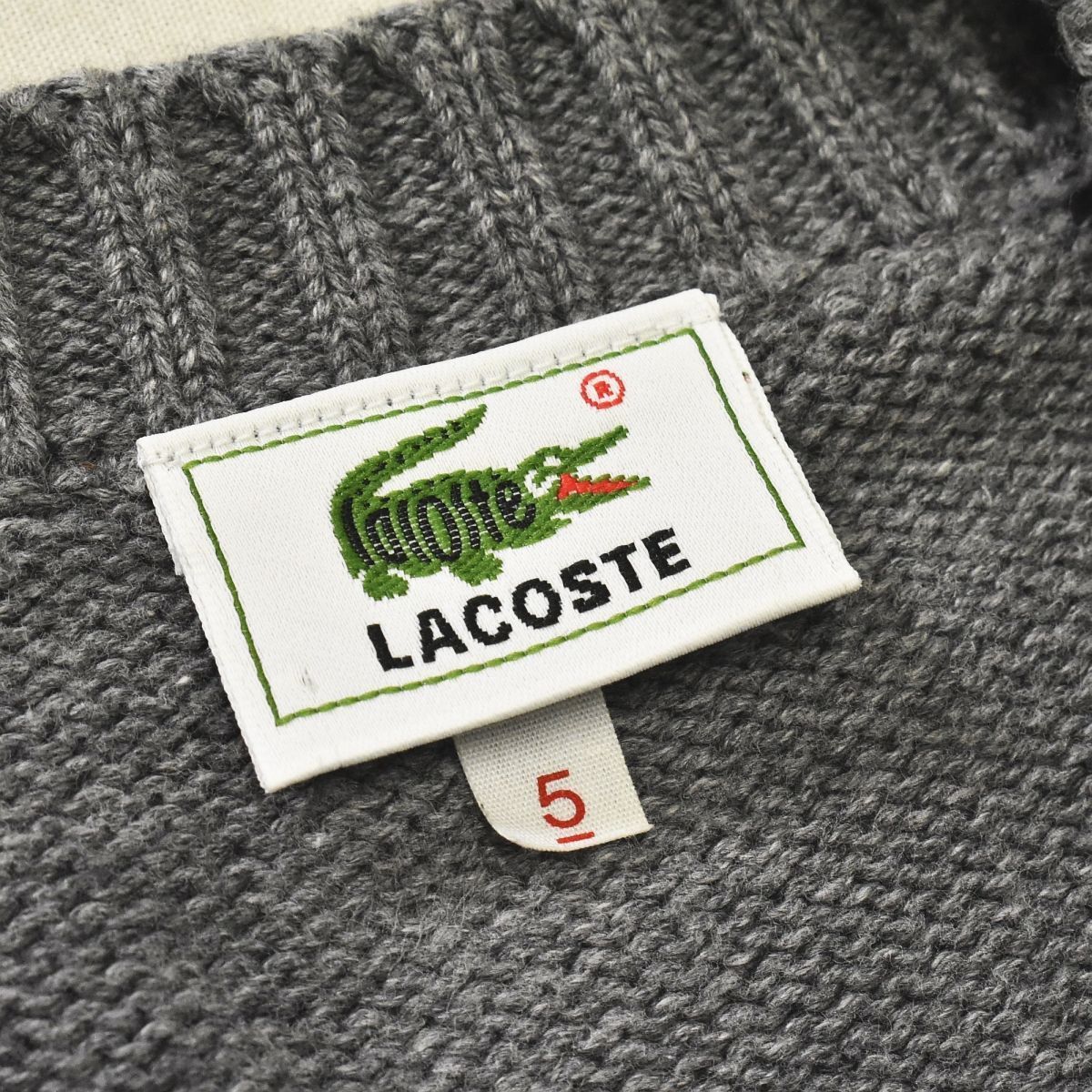 希少】 80s90sヴィンテージ ラコステ LACOSTE 文字ワニ コットンニット