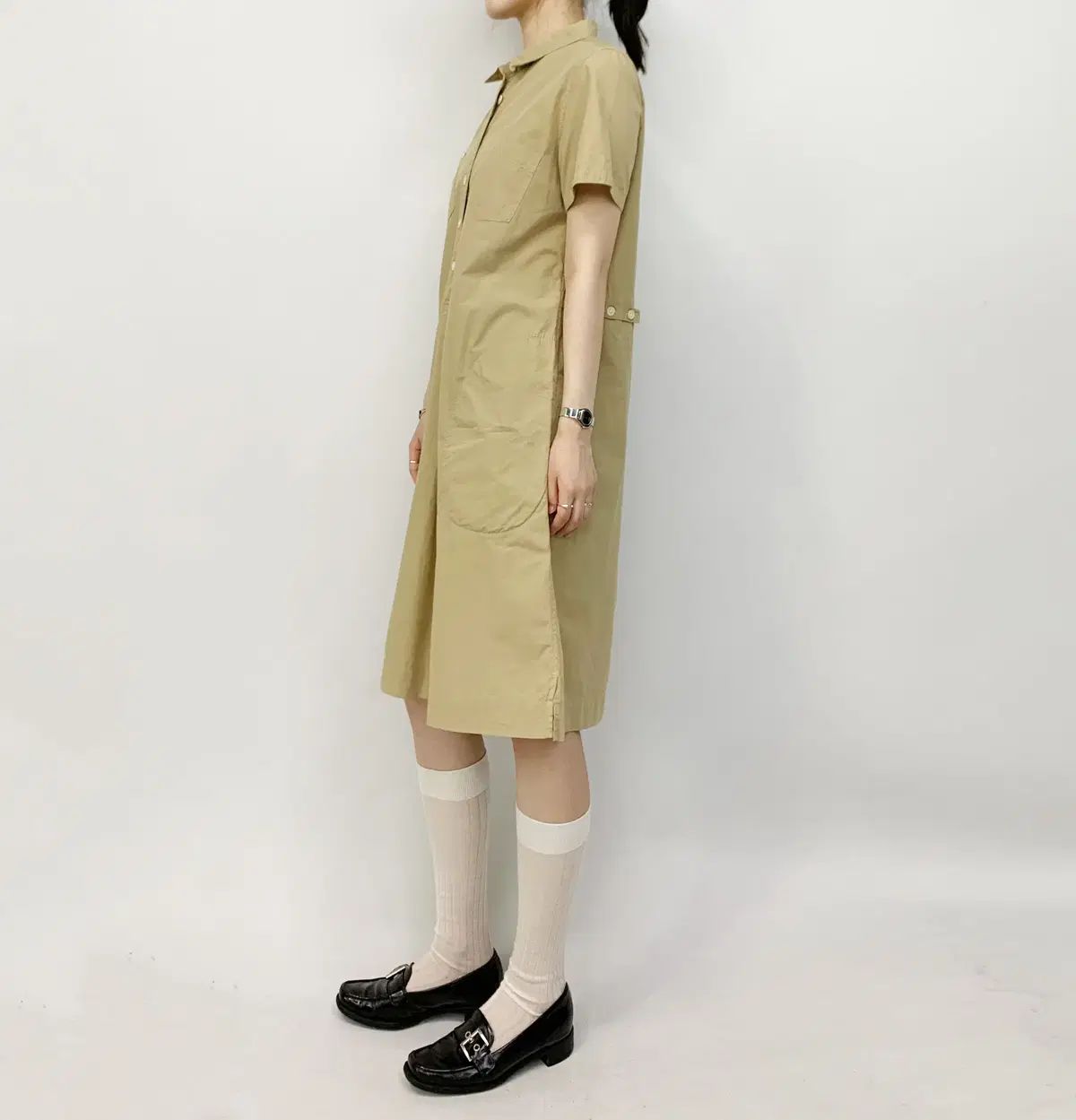 MHL. エムエイチエル　マーガレットハウエル　シャツワンピース　ベージュ マーガレットハウエル MHL サイズⅡ シャツワンピ